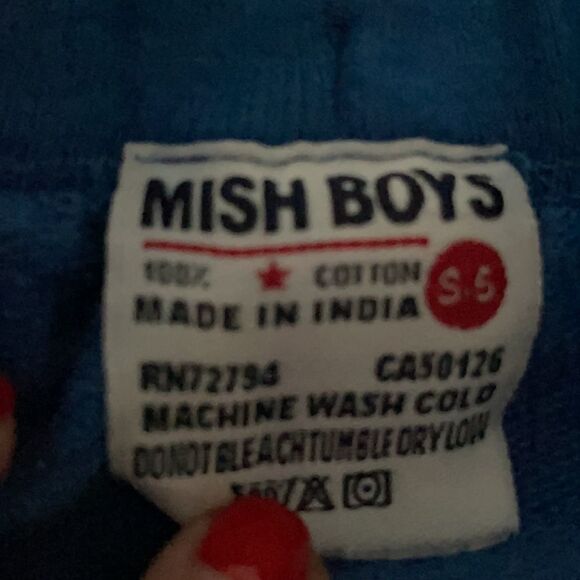 Mish Boys Blue Cargo Sweat Drawstring Shorts - Picture 4 of 6